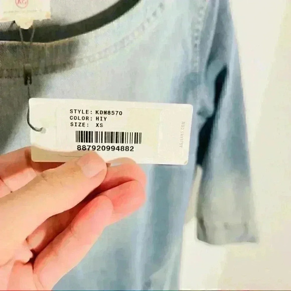 NWT AG Adriano Goldschmied Denim Knit Cocoon Dress in Medium Wash - Picture 4 of 8